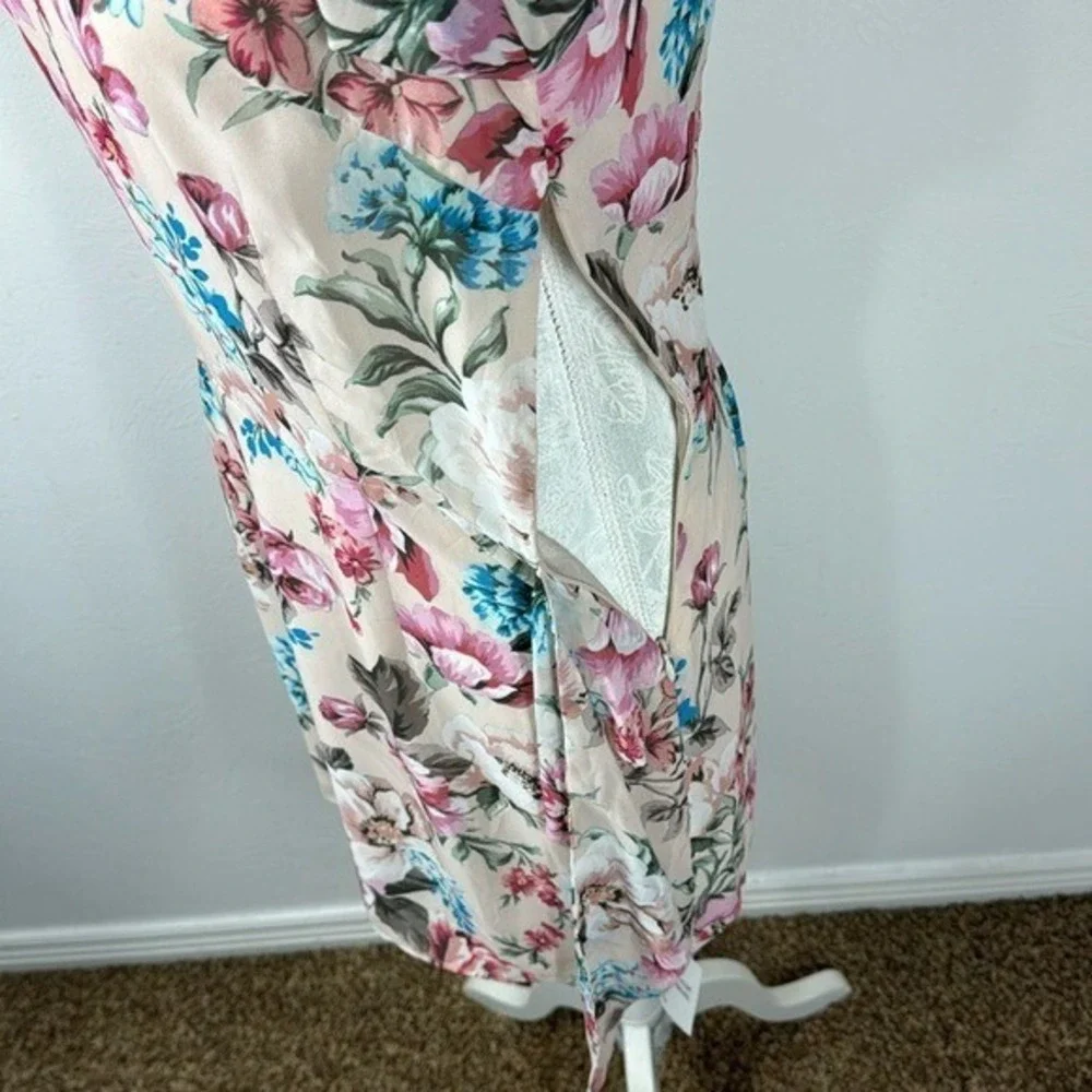 Yumi Kim  Mini Dress Women's M Pink‎ Floral Blush Tie Me Over Full of Love New - Picture 3 of 15